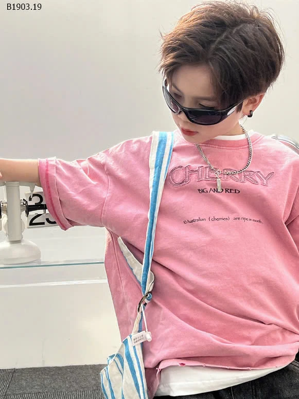 ÁO THUN IN CHỮ CHERRY SNIDOL -sỉ Sz 90-140 : 147k                 sz 150 : 162k                  sz 160 : 177k