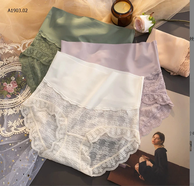 SÉT 5 QUẦN CHIP CẠP CAO PHỐI REN #159kksỉ 112k/set 5c mix màu