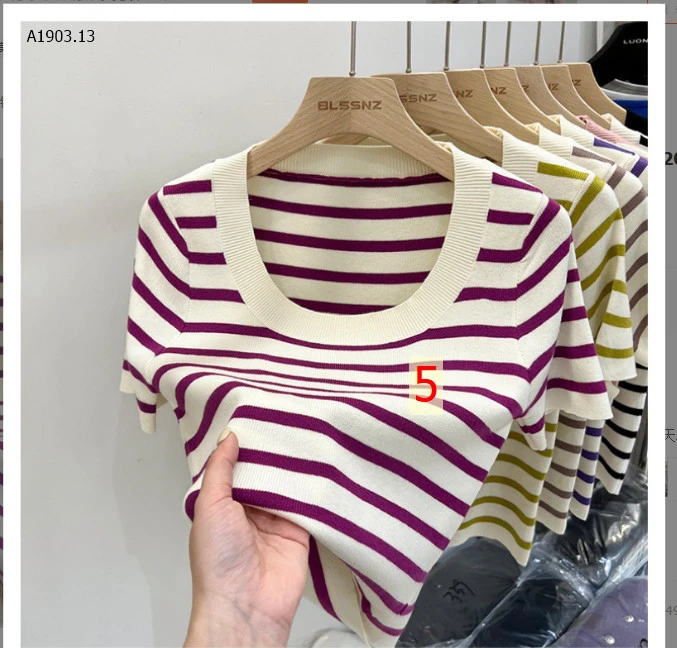 ÁO KẺ CỔ TRÒN-sỉ 55k