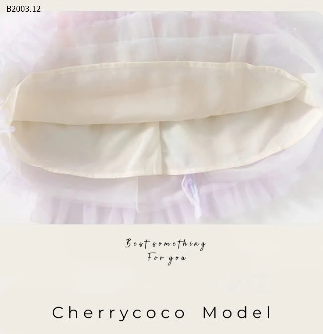 VÁY XÒE TẦNG CHERRY COCO QUẢNG CHÂU CAO CẤP -sỉ 253k