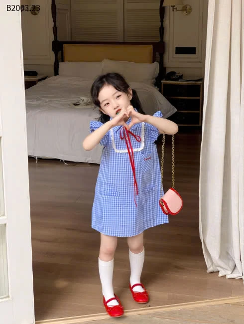 VÁY KẺ CARO CÁNH TIÊN CHO BÉ GÁI-sỉ 163k