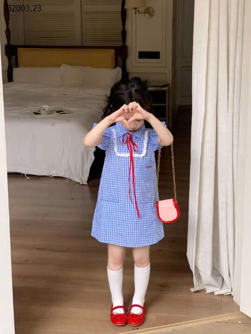 VÁY KẺ CARO CÁNH TIÊN CHO BÉ GÁI-sỉ 163k