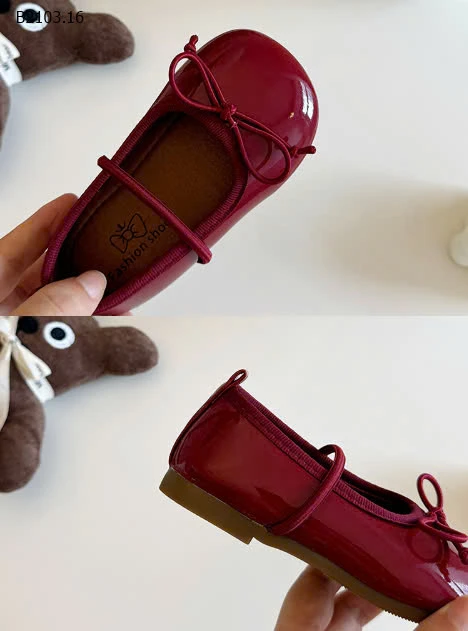 GIÀY BÚP BÊ NƠ DA BÓNG CHO BÉ -sỉ Sz 23-28 : 125k            Sz 29-34 : 135k