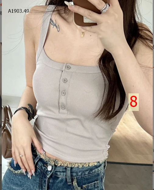 ÁO 2 DÂY KHUY CÀI KÈM ĐỆM NGỰC-sỉ 78k