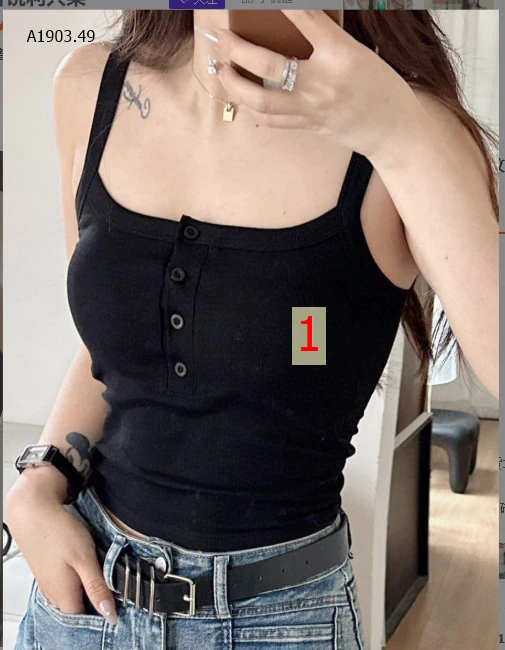 ÁO 2 DÂY KHUY CÀI KÈM ĐỆM NGỰC-sỉ 78k