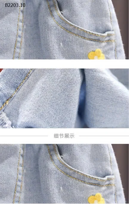 QUẦN SOOC JEAN THÊU HOA BÉ GÁI -sỉ 110k 