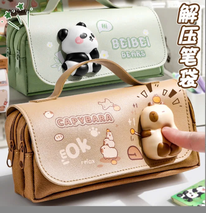 Hộp Đựng Bút Gắn Thú Mềm SIU KUTE  -sỉ 66k