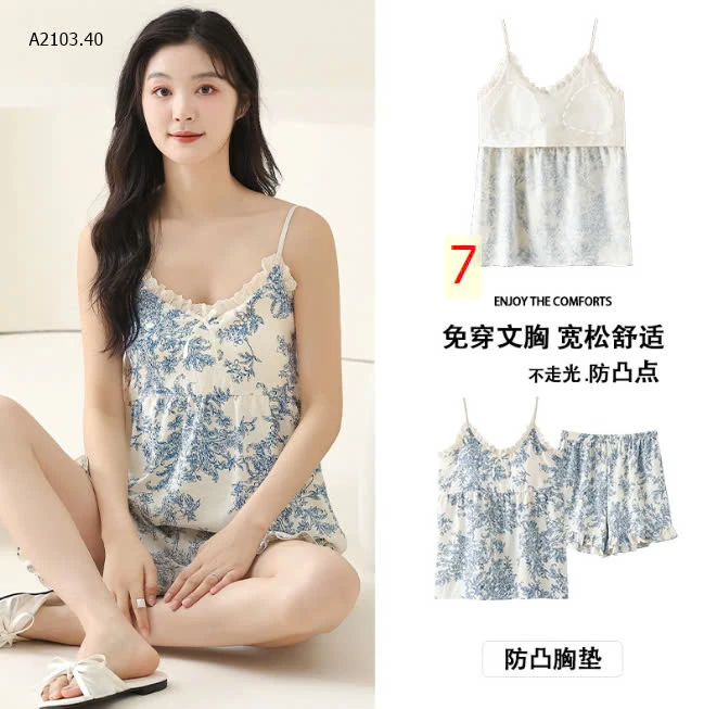 BỘ ĐỒ NGỦ HAI DÂY KÈM BRA-sỉ 156k