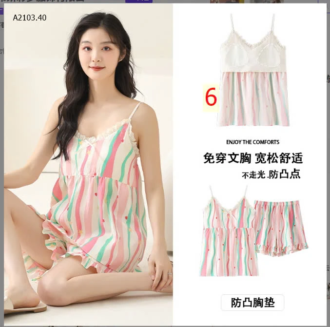 BỘ ĐỒ NGỦ HAI DÂY KÈM BRA-sỉ 156k