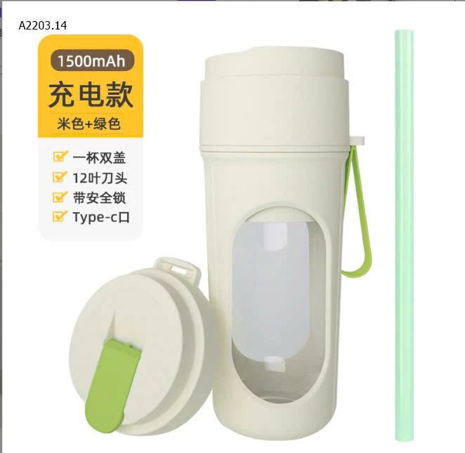 Máy Xay Sinh Tố Cầm Tay Mini Không Dây 40W pin trâu 1500mAh-sỉ 145k