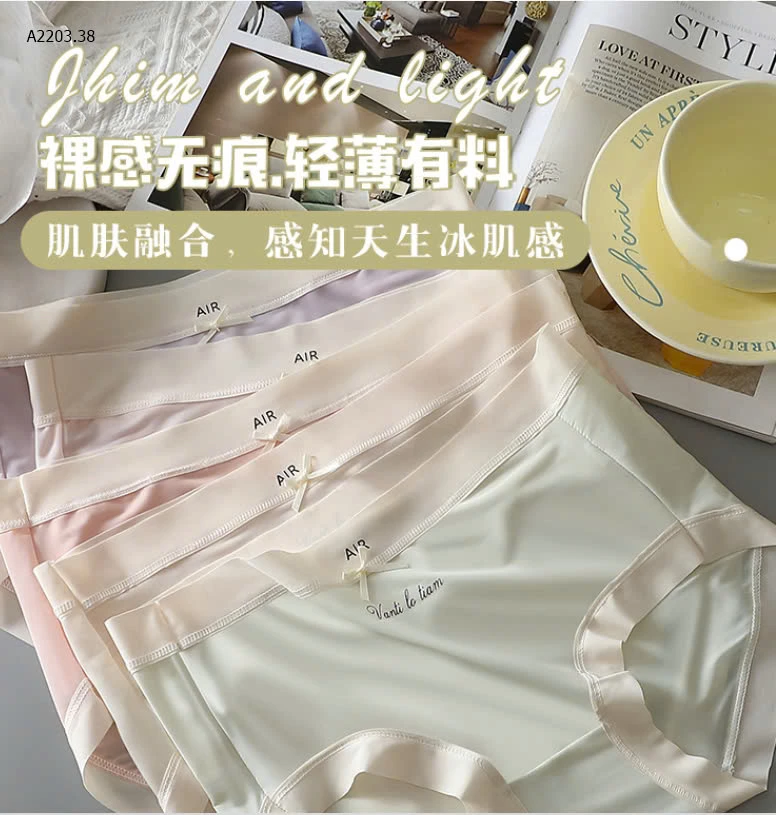 SET 10 QUẦN LÓT LỤA BĂNG NỮ -sỉ 110k/set 10c mix màu