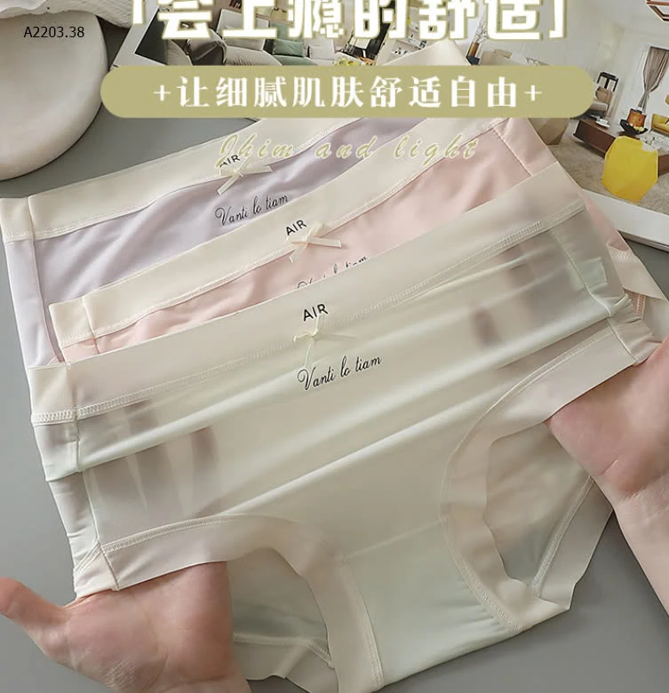 SET 10 QUẦN LÓT LỤA BĂNG NỮ -sỉ 110k/set 10c mix màu