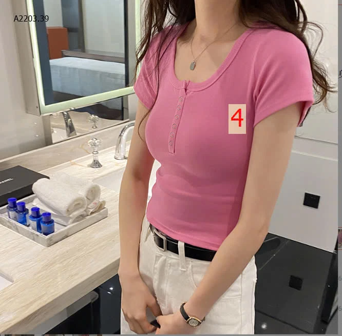 ÁO PHÔNG NỮ CỔ CHỮ U NÚT BẤM-sỉ 110k