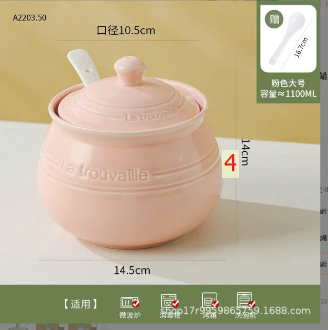 Hũ - Liễn mỡ có hộp xốp dung tích 1100ml -sỉ 133k