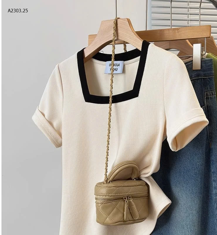 ÁO THUN COTTON CỔ VUÔNG -sỉ 110k