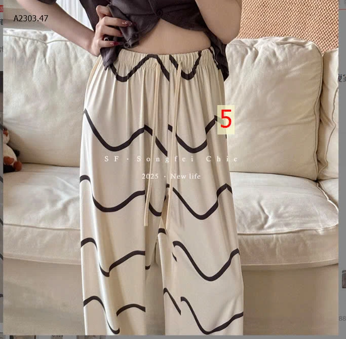 QUẦN ỐNG RỘNG CẠP CHUN HỌA TIẾT CHO NỮ -sỉ 125k