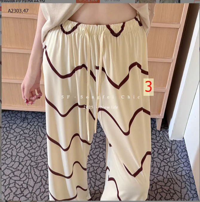 QUẦN ỐNG RỘNG CẠP CHUN HỌA TIẾT CHO NỮ -sỉ 125k