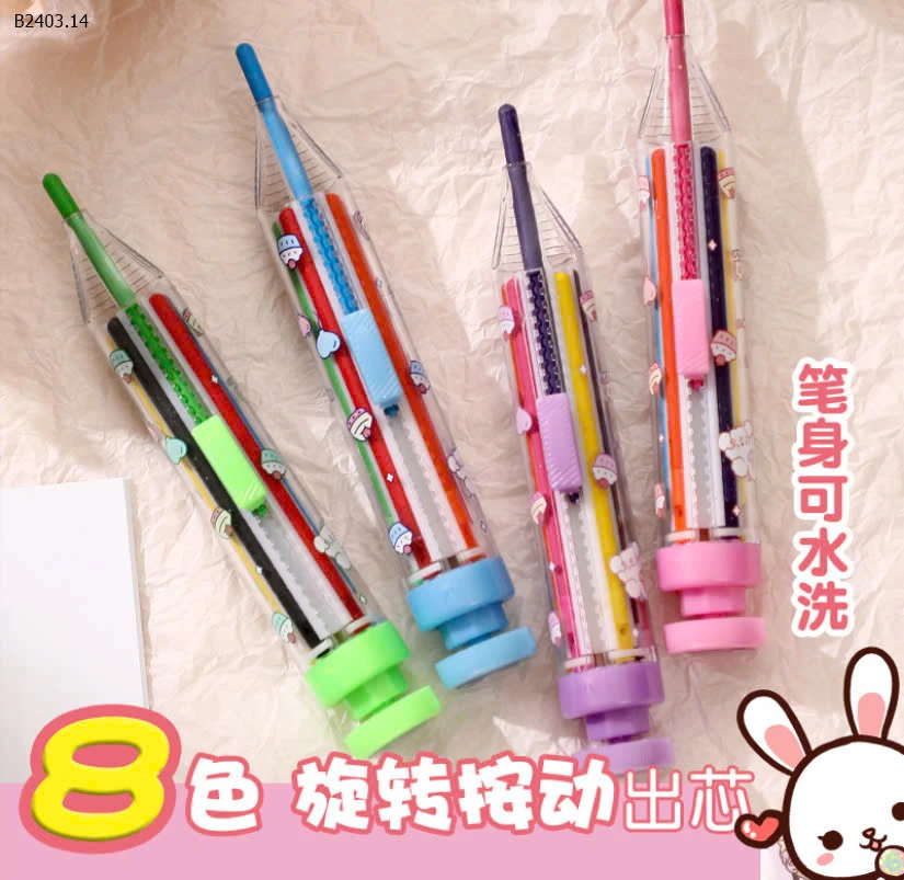 COMBO 2 BÚT BẤM MÀU SÁP CHO BÉ  -sỉ 56k/set 2c chọn màu