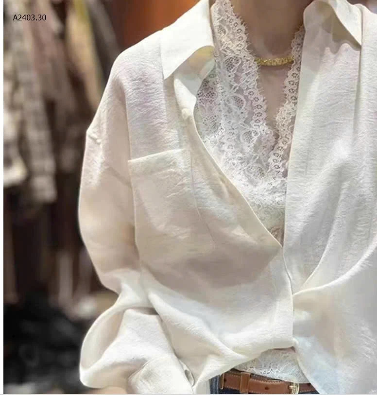 Sơmi phối ren nhà ANNA-sỉ 220k