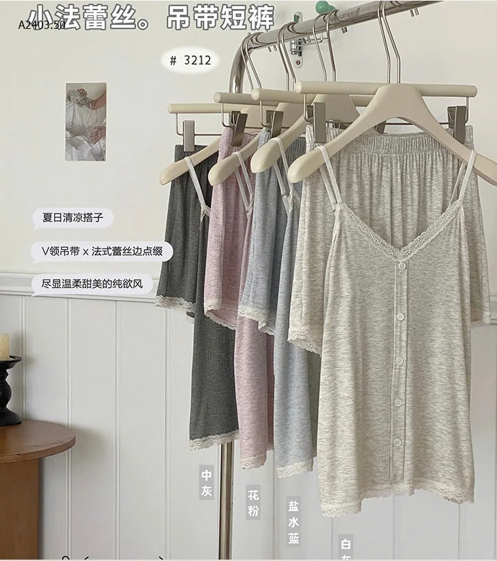 BỘ NGỦ 2 DÂY VIỀN REN CHO NỮ -sỉ 192k