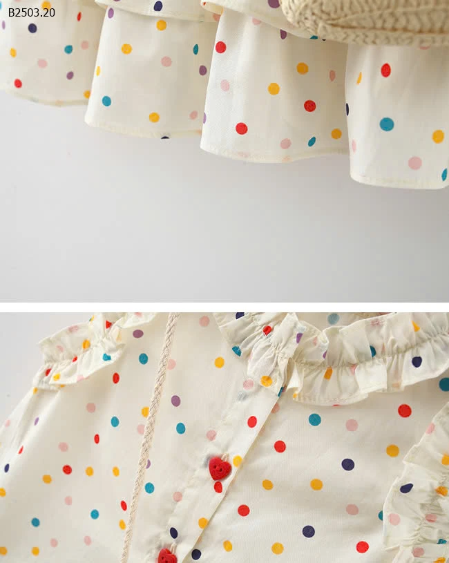 VÁY SÁT NÁCH VIỀN BÈO CHẤM BI BG-sỉ 122k