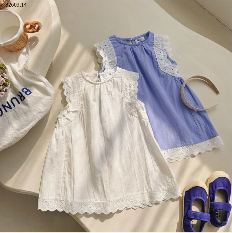 VÁY SÁT NÁCH VIỀN REN CHO BÉ GÁI-sỉ 123k