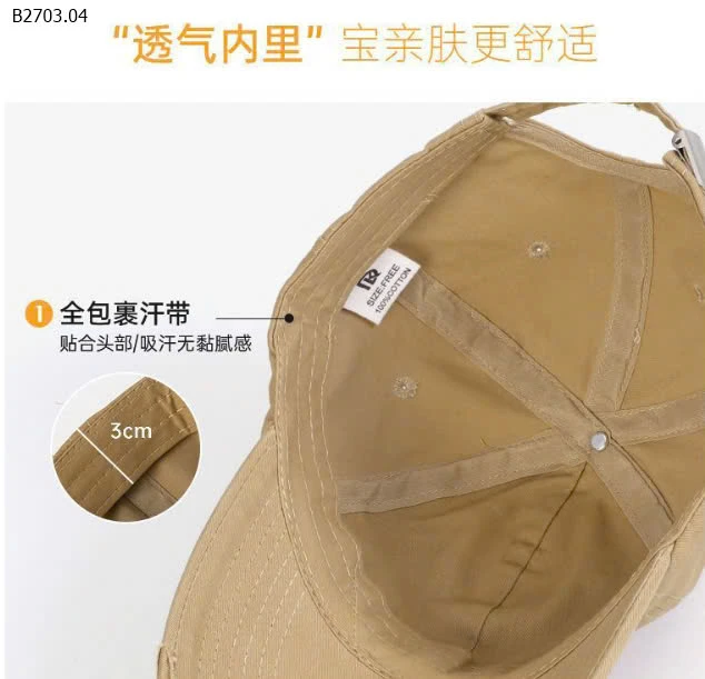 MŨ THÊU CHỮ CHO BÉ-sỉ 59k