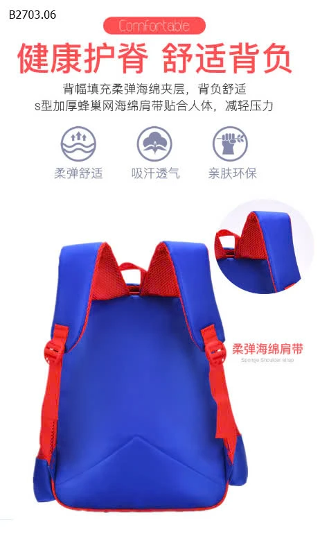 Balo siêu nhân 3D bé trai-sỉ 110k