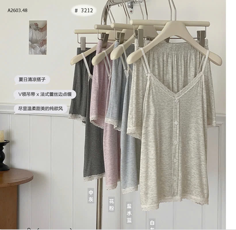 BỘ NGỦ 2 DÂY VIỀN REN CHO NỮ sỉ 190k