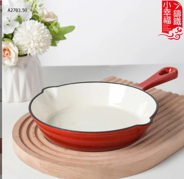 Chảo gang đỏ nhà Kitchen happiness-sỉ 178k