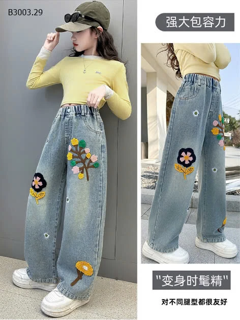 QUẦN JEAN SUÔNG HỌA TIẾT BÉ GÁI -sỉ 132k