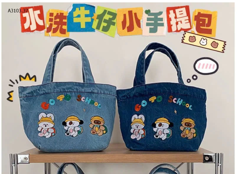 TÚI XÁCH BÒ THÊU CARTOON RẺ -sỉ 65k