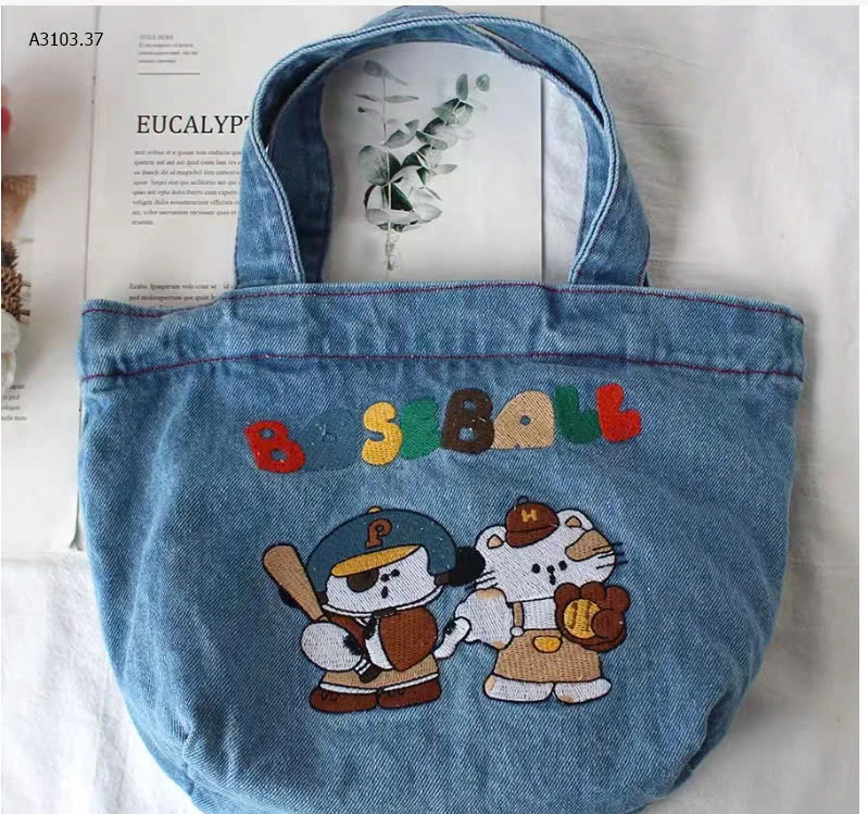 TÚI XÁCH BÒ THÊU CARTOON RẺ -sỉ 65k