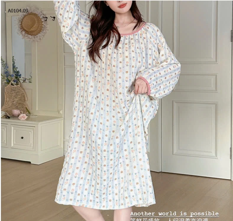 VÁY NGỦ HỌA TIẾT CUTE CHO NỮ -sỉ 148k