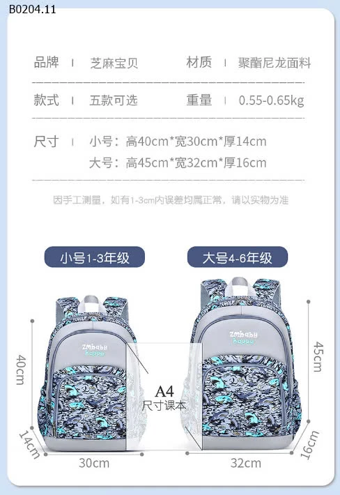 BA LÔ ZM BABY CAO CẤP CHO BÉ YÊU -sỉ Sz to : 190k          Sz nhỏ : 180k