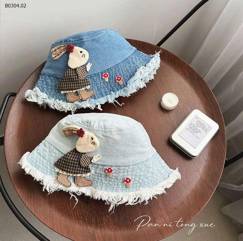 BUCKET JEANS GẮN THỎ-sỉ 118k