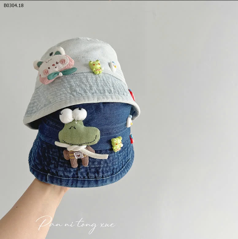 MŨ JEAN GẮN STICKER CHO BÉ-sỉ 99k