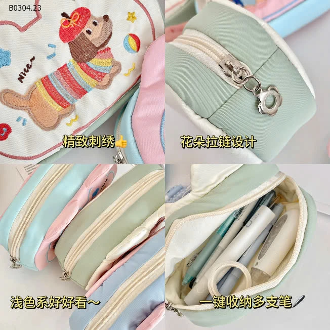 TÚI ĐỰNG BÚT HÌNH CHÓ MÈO DỄ THƯƠNG-sỉ 80k