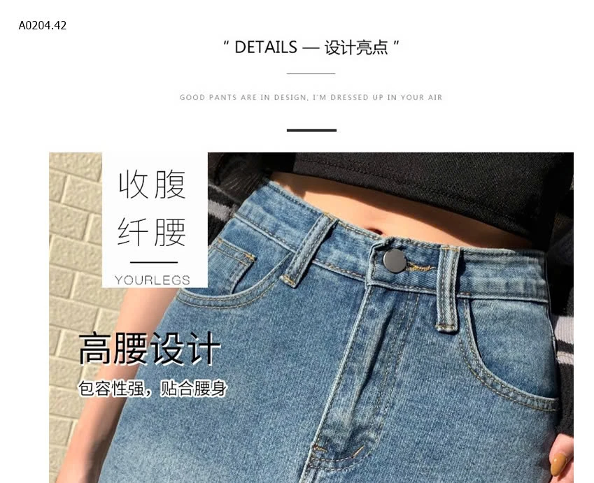 CHÂN VÁY JEANS DÁNG DÀI XẺ TRƯỚC -sỉ 138k