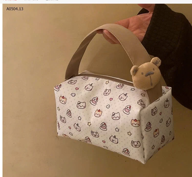 TÚI ĐỰNG MỸ PHẨM MÈO DỄ THƯƠNG-sỉ 36k