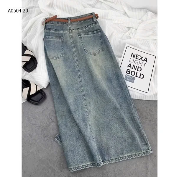 CHÂN VÁY JEAN XẺ TRƯỚC DÁNG DÀI NỮ-sỉ 149k
