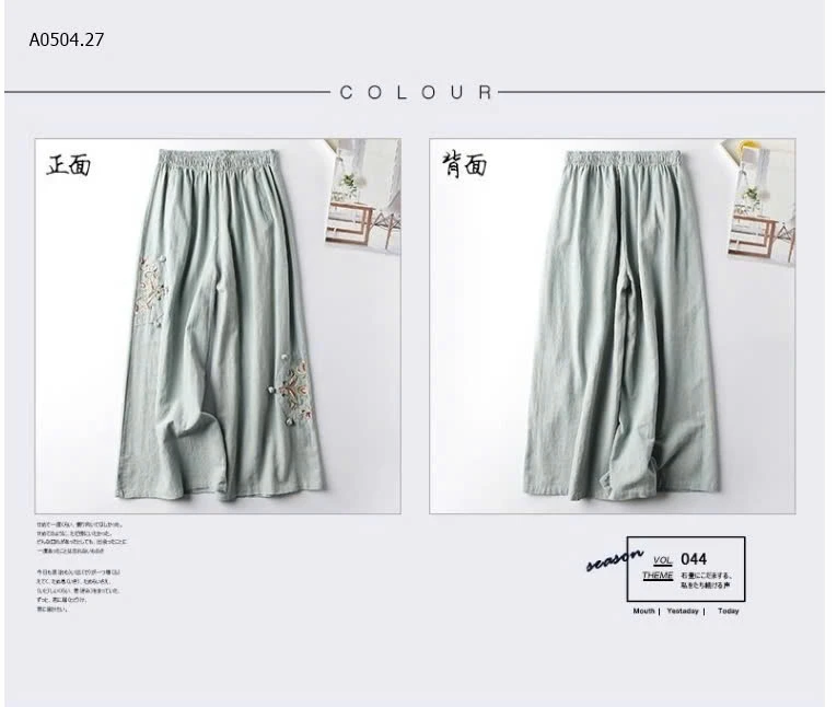 QUẦN ỐNG SUÔNG THÊU HOA-sỉ 115k