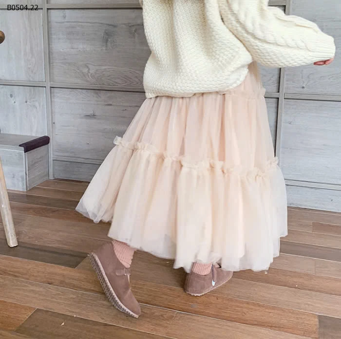 CHÂN VÁY LƯỚI DÀI CHO BÉ GÁI H.ÃNG AMBB -sỉ 153k