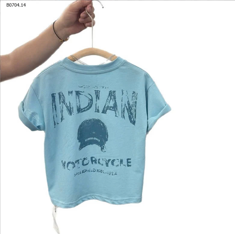 ÁO THUN XANH CHO BÉ-sỉ 128k