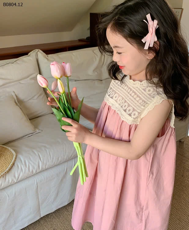 VÁY BÉ PHỐI REN AMBB BG -sỉ 150k