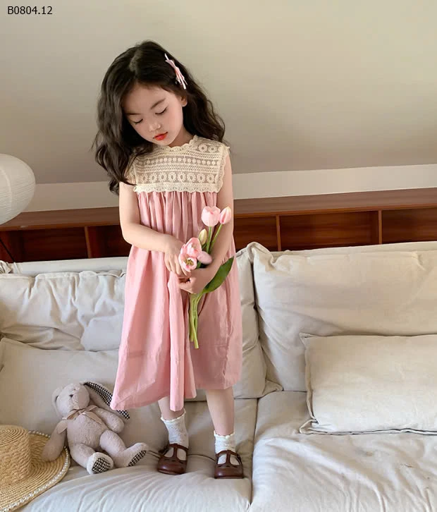 VÁY BÉ PHỐI REN AMBB BG -sỉ 150k