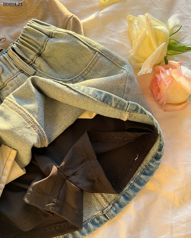 CHÂN VÁY JEANS NEW NHÀ AMBB KID -sỉ Sz 90-150 : 169k                 Sz 160 : 180k                 Sz 170 : 196k 