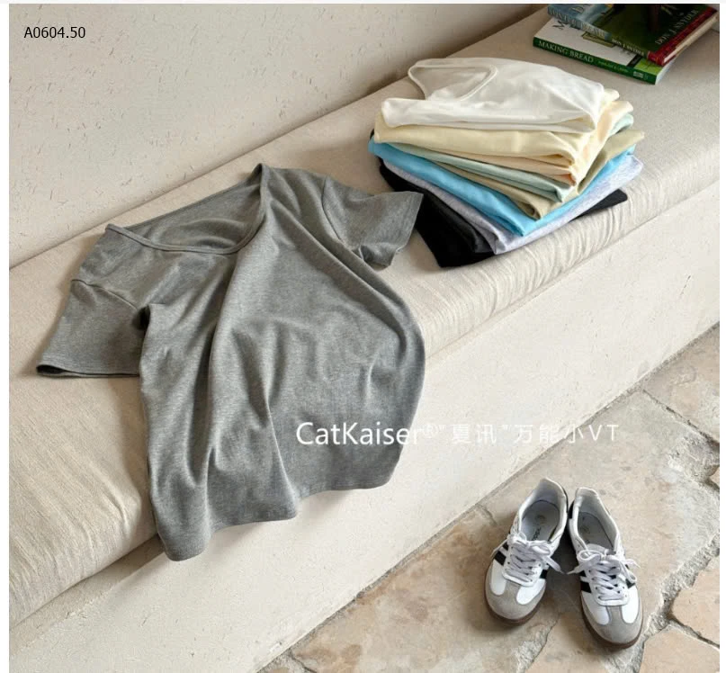 ÁO THUN TRƠN CỔ V CATKAISER-sỉ 113k