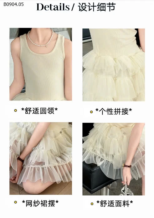 VÁY SÁT NÁCH TUTU BÉ GÁI SZ ĐẠI-sỉ 193k