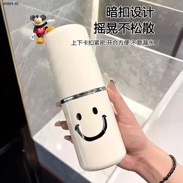 CỐC ĐỰNG BÀN CHẢI  2IN1 HÌNH MẶT CƯỜI-sỉ 45k